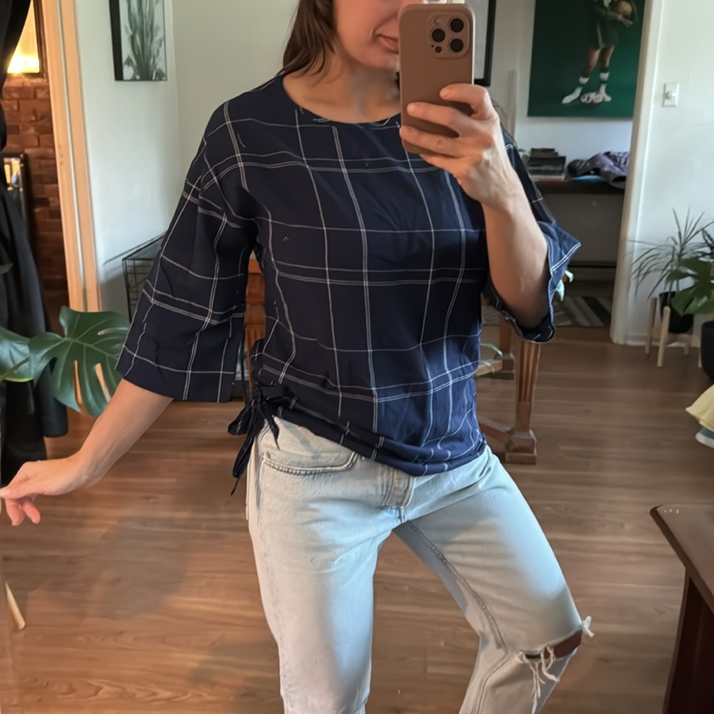 DOE & RAE | plaid blouse
